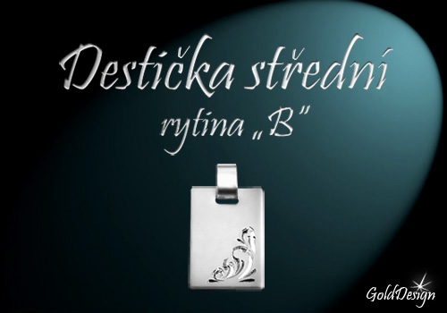 Destička střední B - přívěsek rhodium